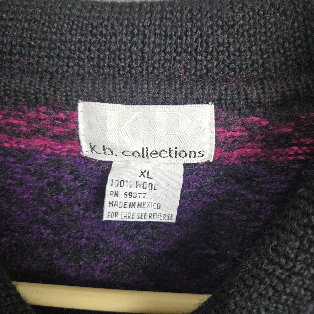 Heavy Knit Colorful Wool Cardigan - Picture 4 of 5